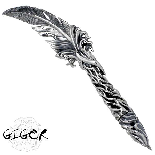 GIGOR【ジゴロウ レギオメイド】 シルバー フェザー ボールペン